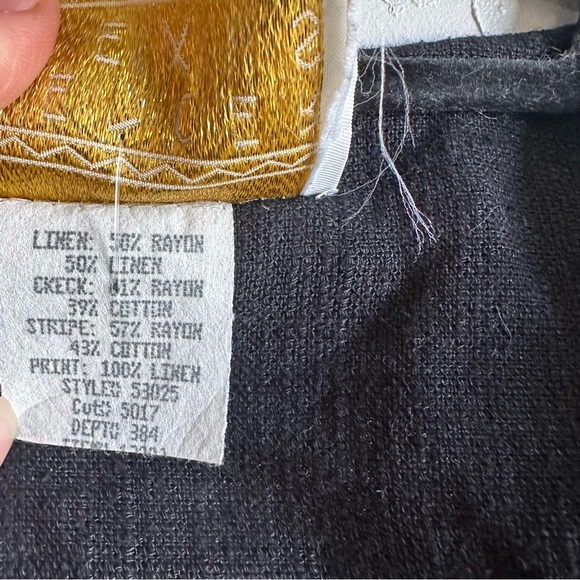 90s Vintage Linen Blend Jumpsuit with Button Up Top and Wide Leg Trousers Size 6 - Picture 13 of 14